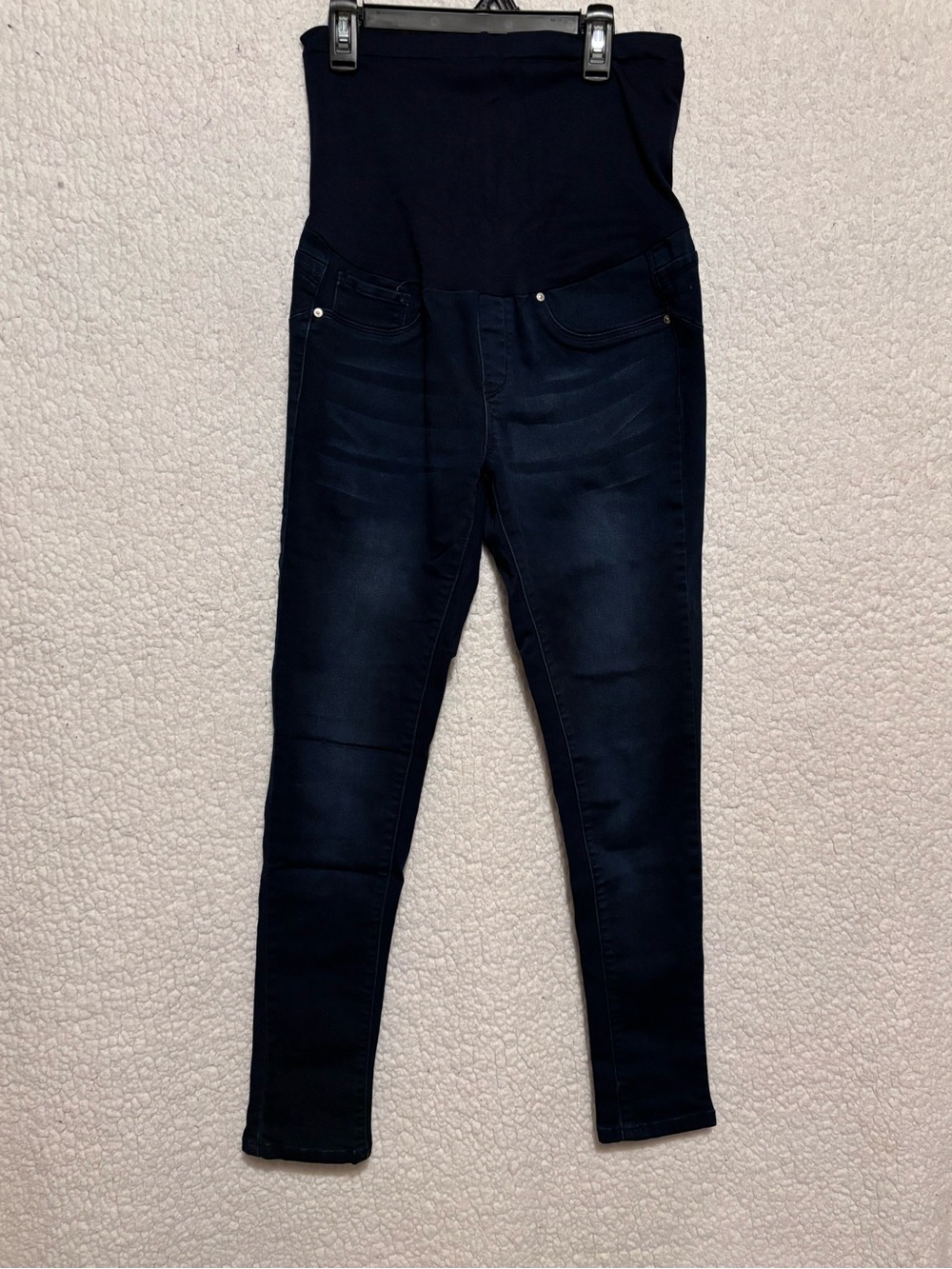 Maternity Dark Blue Jeggings with Over-Belly Panel